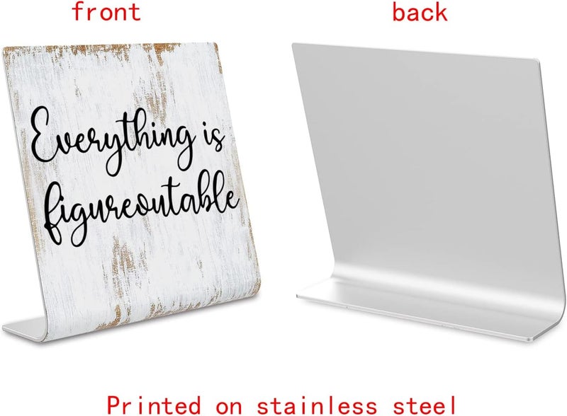 TRCENDE Everything is Figureoutable Sign, Inspirational Gift for Woman, Men, Workers, Friends,Motivational Desk Sign Decorations for Home Office Desk Bar Cubicle Table Shelf Plaque Sign Decor dksg15 - Image 4